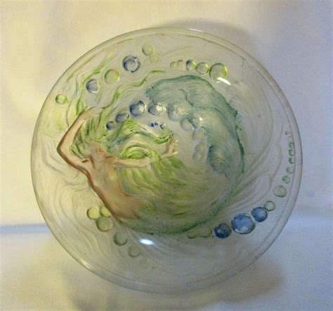 Wonderful Phoenix Consolidated Multi Colored Mermaid Glass Bowl 1984240721