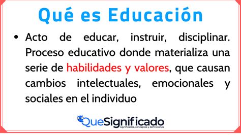 Que ES La Educacion