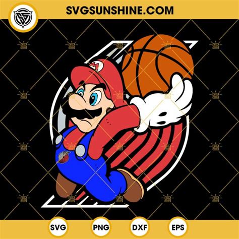 Super Mario Nba Portland Trail Blazers Svg Png Dxf Eps File