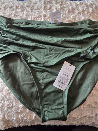 Shade Shore Women S Shirred High Waist Full Coverage Bikini Bottom M Ebay