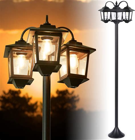 PASAMIC Solar Lamp Post Lights 2Pack Solar Outdoor Lights Waterproof