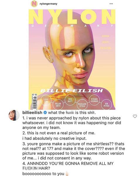 Billie Eilish Blasts Nylon Germany For Photoshopping Her In Bald Cover