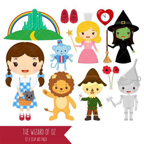 Wizard Of Oz Clipart Dorothy Tin Man Scarecrow Wicked Etsy