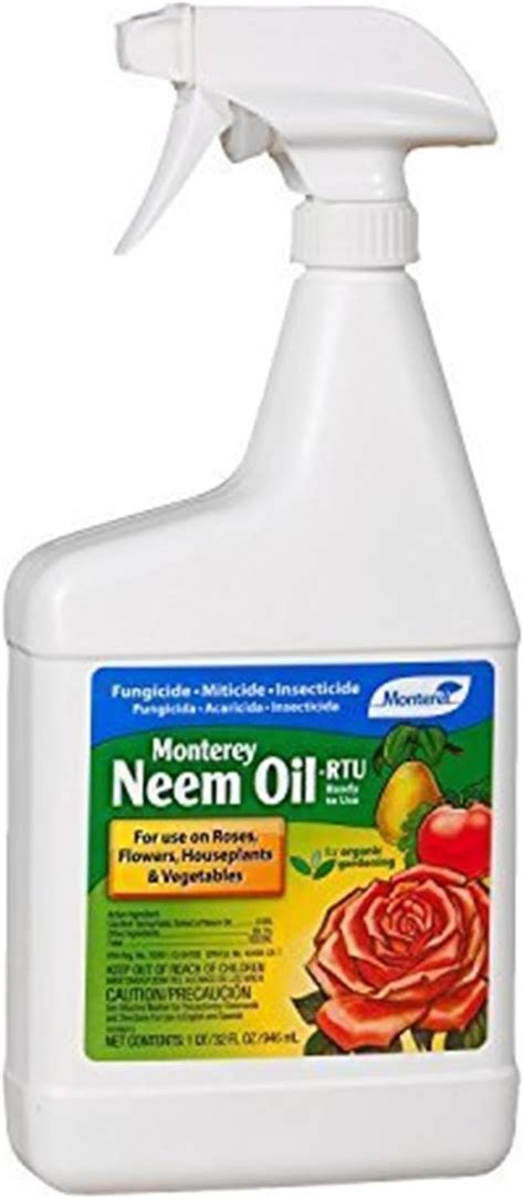 Monterey Neem Oil Ready To Use Spray Insecticide Miticide And Fungicide 32 Oz