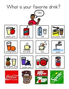 Favorite Drink Worksheet for 1st Grade | Lesson Planet