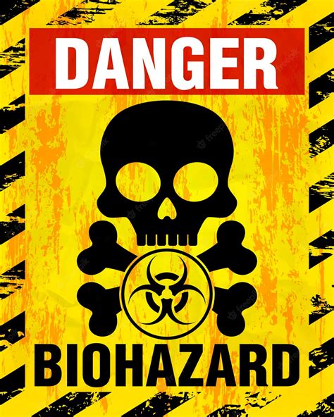 Premium Vector Danger Biohazard Warning Label Sign Skull Icon