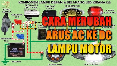 Cara Merubah Arus Lampu AC Ke DC Motor Kelistrikan Sepeda Motor 109