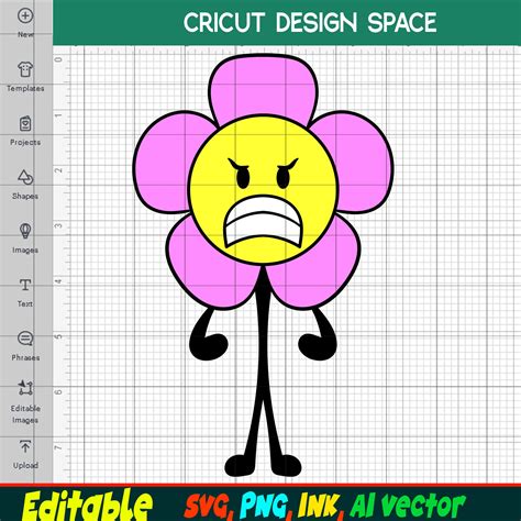 Editable Bfdi Flowers Svgbfdi Flowers Png Bfdi Flowers Ink Coloring