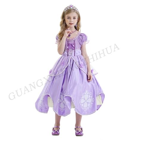 Princess Sofia Girls Costume Dress Up Cosplay Pretend Play Dress ...