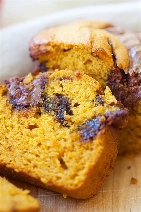 Nutella Swirled Pumpkin Bread Pumpkin Bread Damn Delicious Recipes