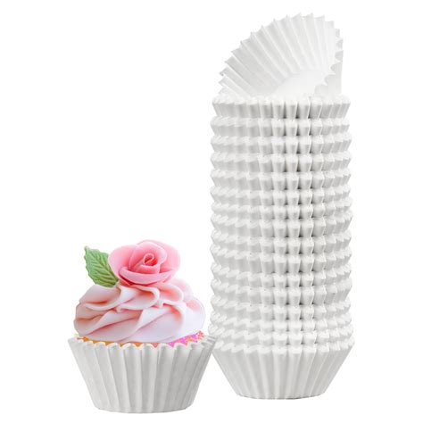 Lotfancy 500pcs White Mini Cupcake Liners