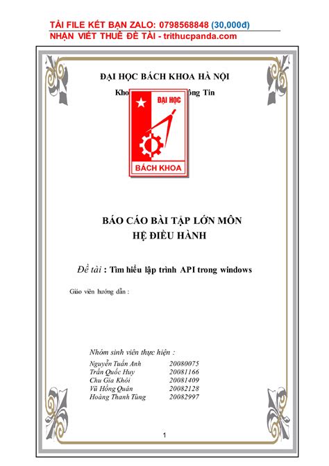 Bao Cao Bai Tap Lon Tim Hieu Lap Trinh Api Trong Windowdoc Computer