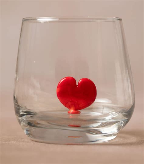 Drinking Glass With Heart Glass Figure 3d Murano Glass Glass With Figure Handmade Water Glass