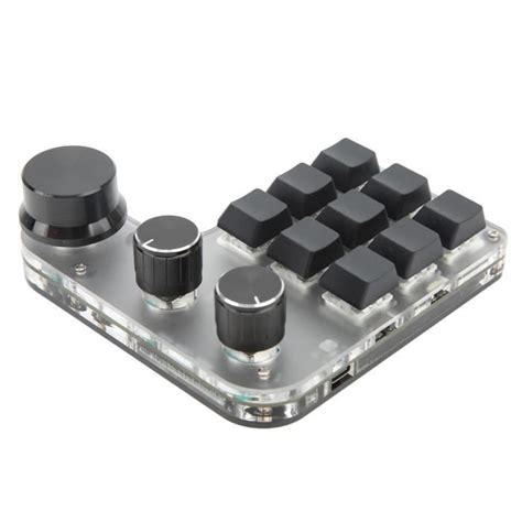 Cikonielf Clavier mécanique à une main Mini clavier 9 touches 3 boutons