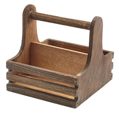 Rustic Wooden Table Caddy At Drinkstuff