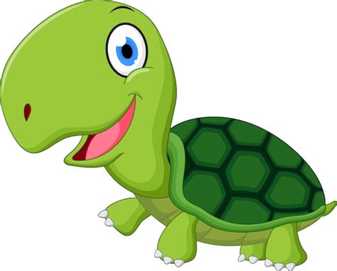 Dibujos Animados Lindo De Tortuga Vector Premium