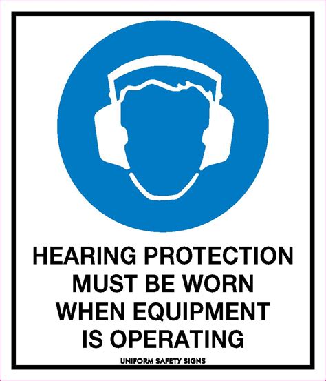 STICK32 HEARING PROTECTION MUST BE WORN 140x120mm OnSafe