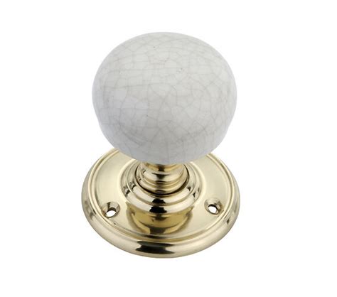 Spira Brass Crackled Porcelain Mortice Door Knob 60mm Polished Brass Sb2117pb Sold In