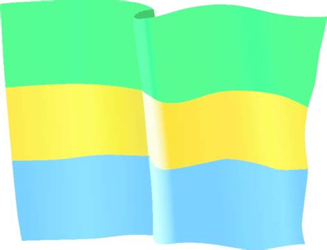 Painted Gabon Flag Waving In Wind Painting Symbol Flag Vector Painting