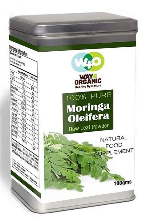 Way 4 Organic Moringa Leaf Powder 100 Gram Tin GENIUS NATURE HERBS