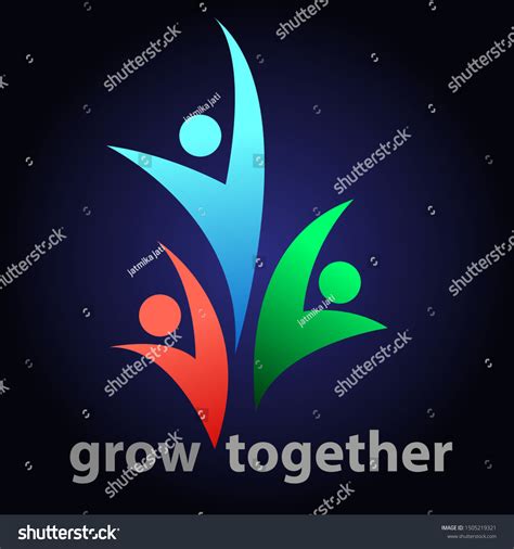 Vector Abstract Grow Together Symbol Icon Stock Vector Royalty Free