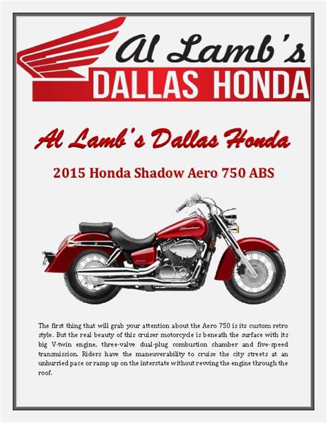 Al Lamb S Dallas Honda 2015 Honda Shadow Aero 750 Abs By Francine Quintanilla At