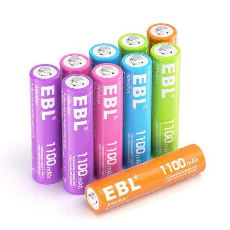 Ebl Aaa Rechargeable Batteries Mah Pack New Rainbow Deep Cycle