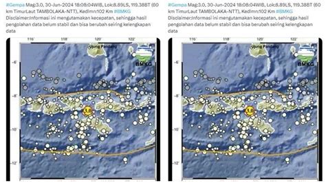 Gempa Baru Saja Pusat Gempa Magnitudo Di Tambolaka Nusa Tenggara