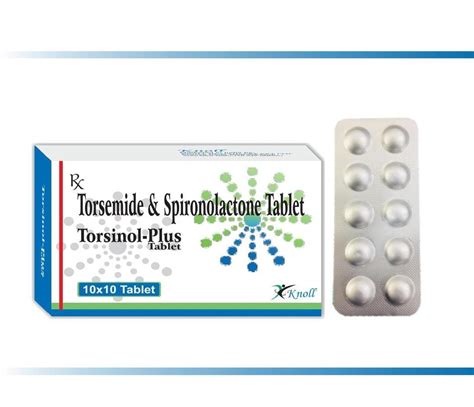 Torsemide Spironolactone Tablets Treatment Blood Pressure Packaging