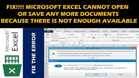 FIX Microsoft Excel Cannot Open Or Save Any More Documents Because