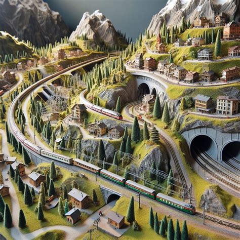 Enchanting N Scale Model Train Layouts with Tunnel and Hills, Digital ...