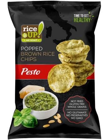 Rice Up Popped Brown Rice Chips Pesto G