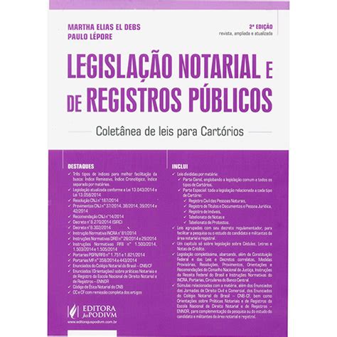 Livro Legislação Notarial e de Registros Públicos Submarino