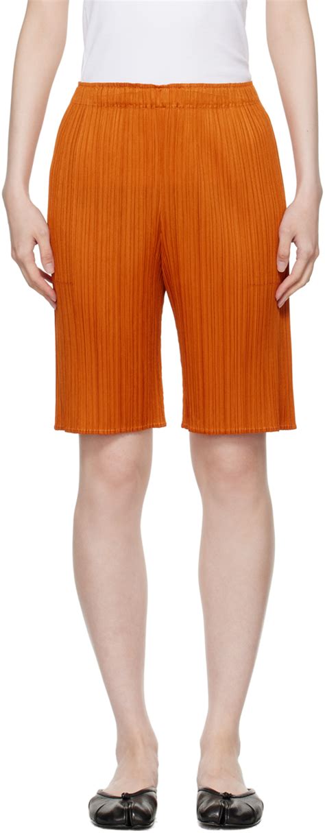 Pleats Please Issey Miyake Orange Monthly Colors April Shorts Ssense