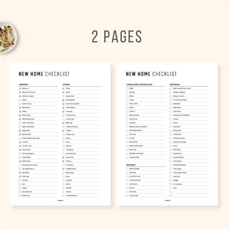 New House Checklist Template - M475 – mrsneat