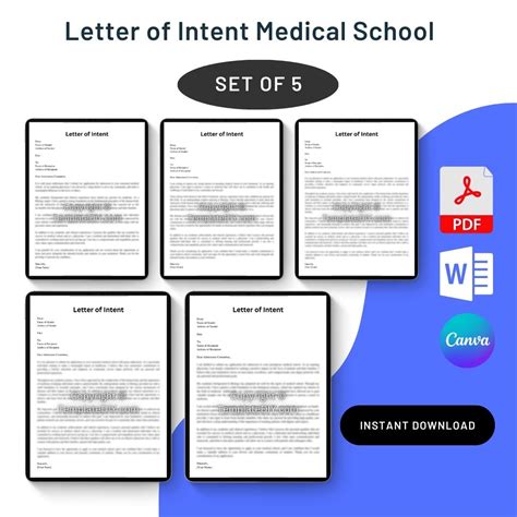 Letter Of Intent Medical School Word Template Diy