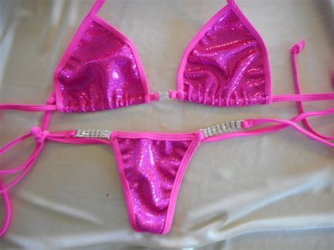 Items Similar To Hot Pink G String Bikini Rhinestone Bikini V