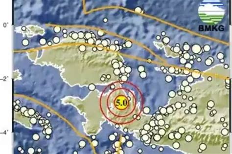 Gempa Magnitudo 5 0 Guncang Papua Barat Malam Ini