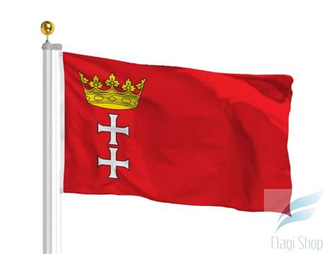 Flaga Gdańsk 150x90 Flagi miasta Gdańska Gdańskie gr 80g Hurtownia Flag