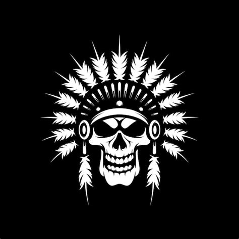 Premium Vector Skull Black And White Mascot Design