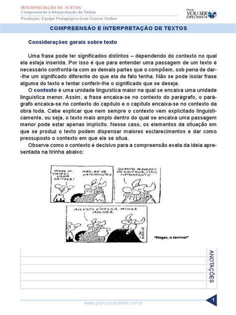 Compreensão E Interpretação De Textos Considerações gerais sobre texto ...