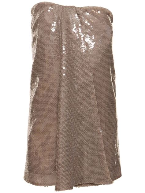 Mirai Sequined Strapless Mini Dress Arlington Women Luisaviaroma