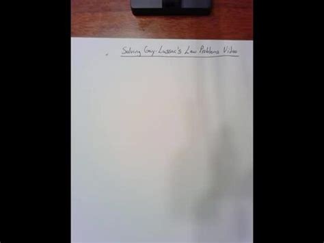 Solving Gay Lussac Law Problems Video By All Your Chemistry Needs