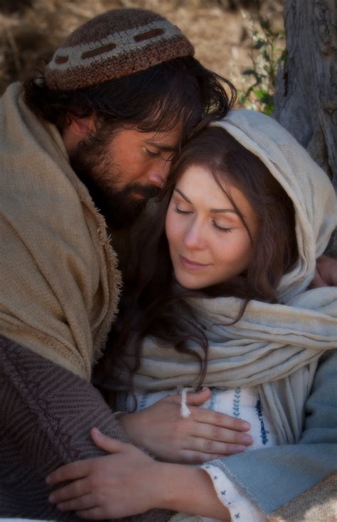 Mary and Joseph Rest while on Their Journey to Bethlehem