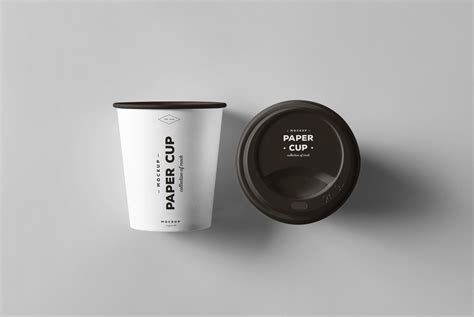 热饮纸杯咖啡杯组合套装样机模板 素材纸杯子Paper Cups Mock up 设计口袋