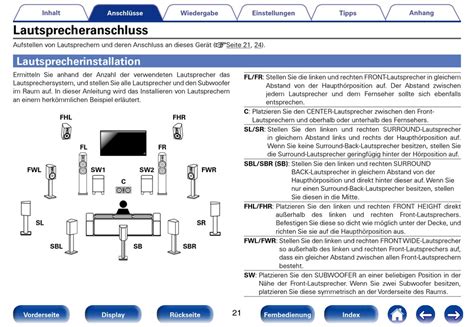 Lautsprecheranschluss Lautsprecherinstallation Denon Avr X