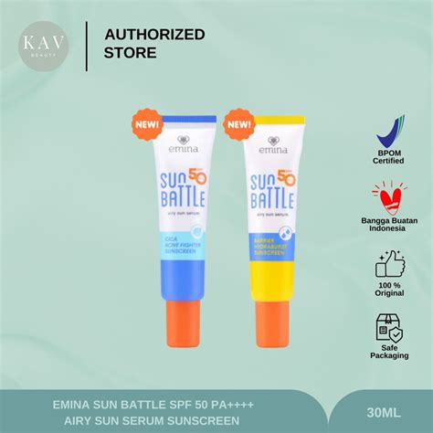 Jual Emina Sun Battle Spf Pa Airy Sun Serum Sunscreen Shopee