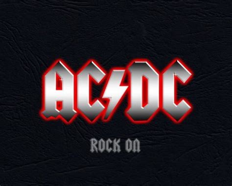 Ac Dc Black Rock Red Metal Band Logo Silver Music Heavy Acdc