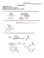 Homework 1 Chem 2060 Pdf Printed Name HOMEWORK 1 CHEM 2060 Section