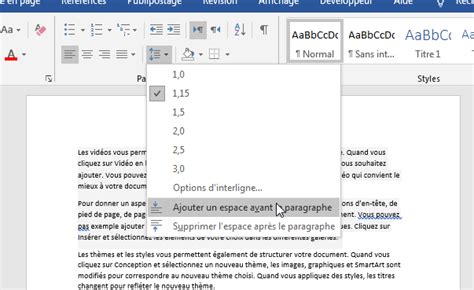 Word comment réduire l espace entre les lignes Tutoriel Word